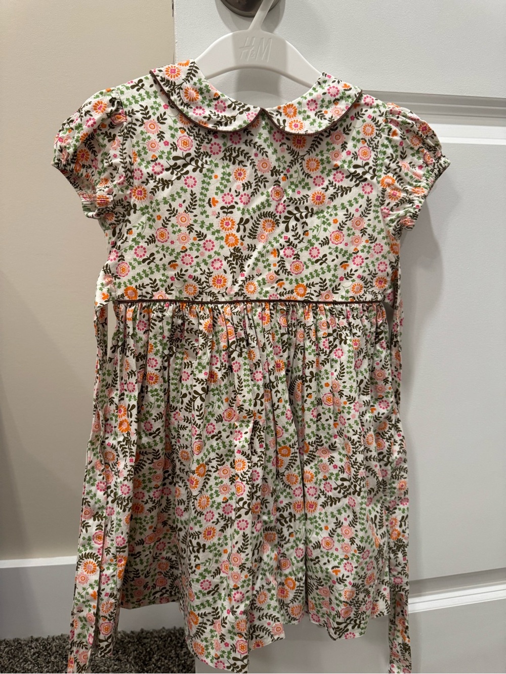 bella bliss Floral Cotton Dress in Pink, Orange & Green